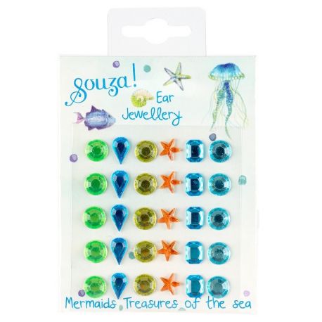 Set de boucles d'oreilles autocollantes - sirène Set de boucles d'oreilles autocollantes - sirène