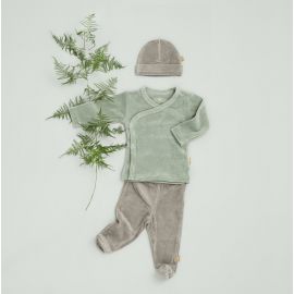 Bonnet bÃ©bÃ© en velours - Paloma grey