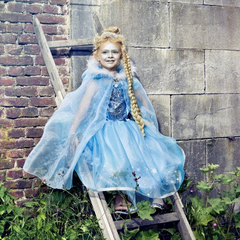 Déguisement enfant Reine des Neiges robe bleue - Popevents