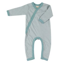 Pyjama coton bio - Rayures fines - turquoise
