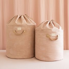 bamboo large sac de rangement white bubble-misty pink