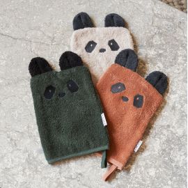 Set de 3 gants de toilette Sylvester - Panda mix