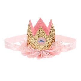 Couronne d'anniversaire bandeau Ã©lastique or en boÃ®te cadeau