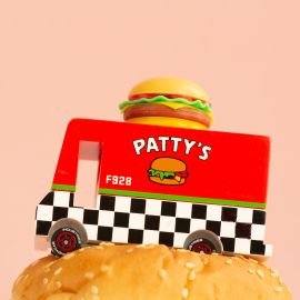 Véhicule jouet en bois Candyvan - Pattys Hamburger Van