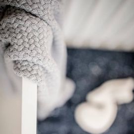 Couverture tricot lit bÃ©bÃ© - Soft grey - 110x140cm