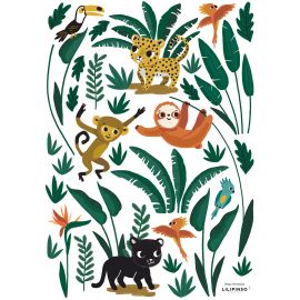 Planche de stickers A3 - Petits animaux de la jungle