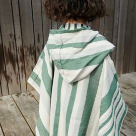 Poncho de plage Roomie - Y/D stripe: Garden green/sandy/dove blue