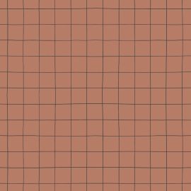 Papier peint - Minima - Grid - Terracotta