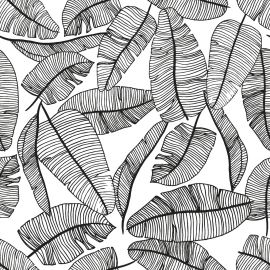 Papier peint - Motif feuillage tropical serengeti