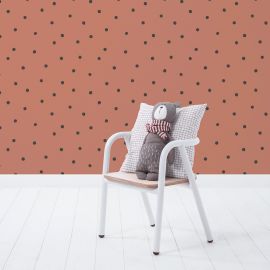 Papier peint - Minima - Playful dots - Terracotta