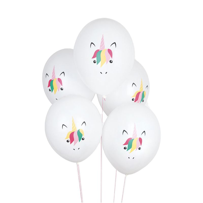 Set De 5 Ballons Imprimés - Mini Licorne - Le Petit Zèbre