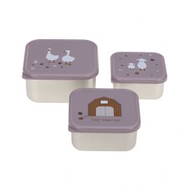 Set de 3 boîtes à collations - Tiny farmer lilac