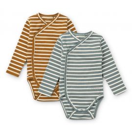 Set de 2 bodies Hali - Y & D Stripe: Blue fog multi mix