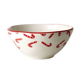 Bol en cÃ©ramique - Blanc - Santa And Candy Cane Print