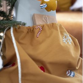 Grand sac Ã  cadeau - Nostalgia embroidery - Ochre