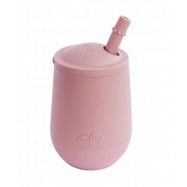 Mini cup avec paille et couverclÃ© - Rose poudre