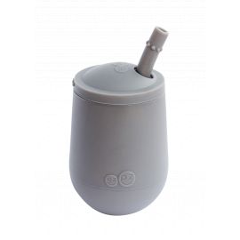 Mini cup avec paille et couverclÃ© - Gris foncÃ©
