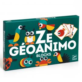 set de 30 blocs en bois 'Ze Géoanimo'