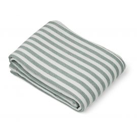 Serviette de plage Macy - Y & D Stripe: Peppermint & White
