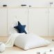 Pouf en twill Essaouira - 115 x 77 x 77 cm- Blue Thin Stripes & Natural