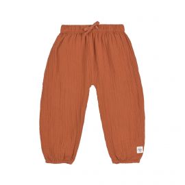Pantalon en mousseline - coton biologique - rust