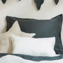 Lin français coussin rectangulaire - Off White - 20x35 cm