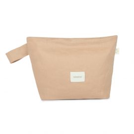 Lin français trousse de toilette - Sand - 34x24 cm