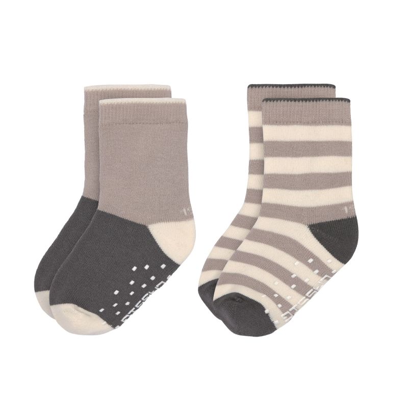 Laessig - Lot de 3 paires de chaussettes anti-dérapantes - Anthracite &  taupe - Le Petit Zèbre