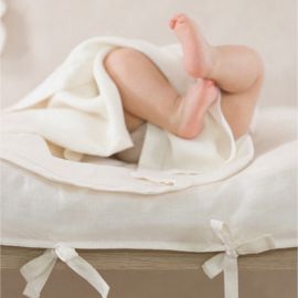 Lin français housse de matelas à langer - Off White - 70x50 cm