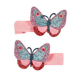 Pinces à cheveux Vittoria - papillon - rose - Lot de 2 - Souza for Kids