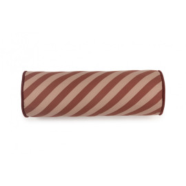 Coussin cylindrique Majestic - marsala taupe stripes