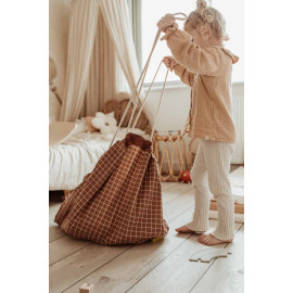 Sac à jouets et tapis de jeu - Grid brown