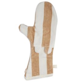 Jollein - Gant de toilette éponge Stripe - Biscuit GOTS