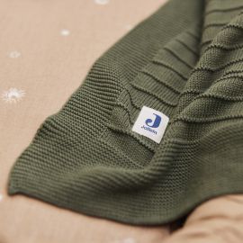 Jollein - Couverture Berceau Pure Knit - Leaf Green GOTS - 75x100cm