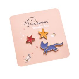 Set de 3 pin's laqués chat - Les Parisiennes