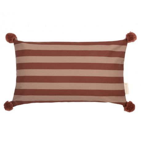 Coussin rectangulaire Majestic - marsala taupe stripes
