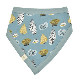 Bavoir bandana réversible - 0 à 12 mois - Coquillages Bleu