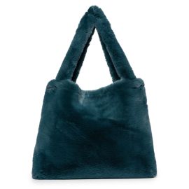 Sac Mom-Bag - Petrol blue faux fur