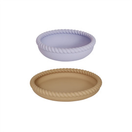 Assiette et bol en silicone - Light rubber/Lavender