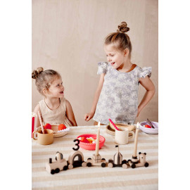Assiette et bol en silicone - Vanilla/Cherry Red