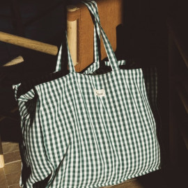 Sac Week-End En Coton Vichy Emeraude