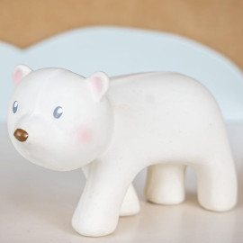 Jouet Ours polaire en caoutchouc naturel avec grelot - Dès la naissance