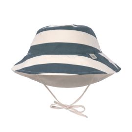 Chapeau de soleil réversible anti-UV - Stripes, milky/blue
