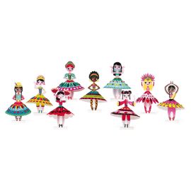 Mallette - 9 poupées - princesses du monde - à partir de 6 ans