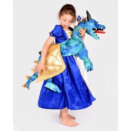 Den Goda Fen - Costume Dragon Bleu - Ride On -Taille Unique 120X60Cm