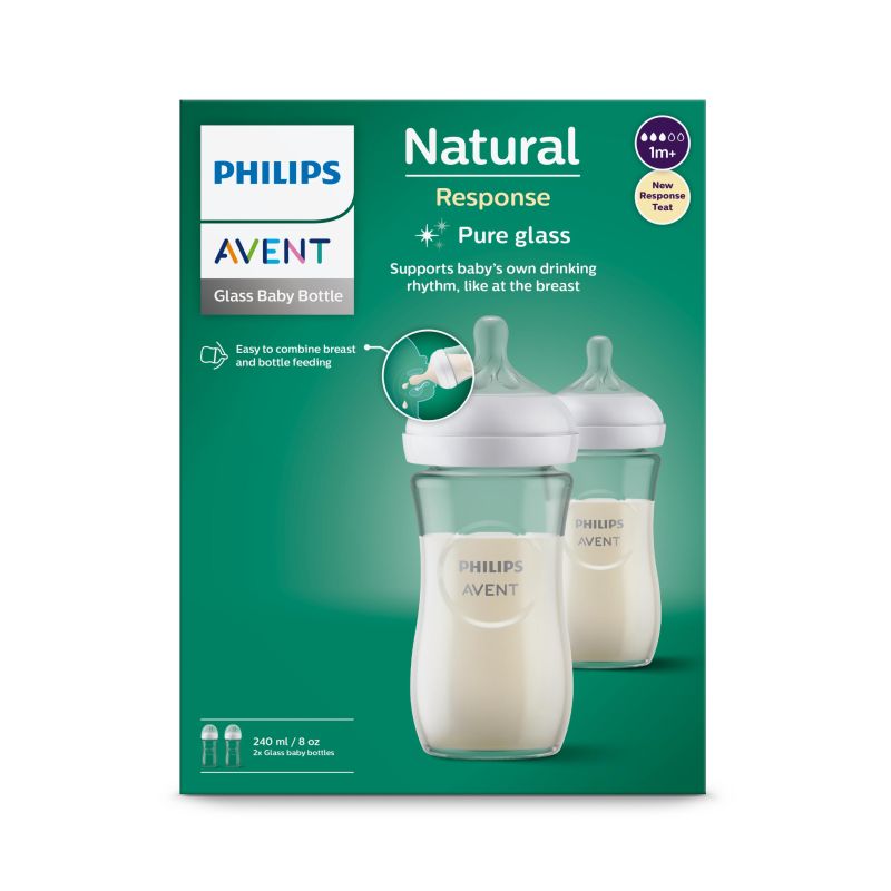 Philips avent - biberon naturel en verre 8 oz (240 ml)tétine à