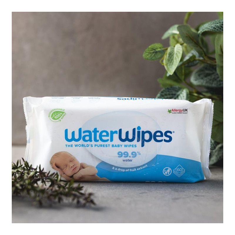 WaterWipes - Lingettes à l'eau pour bébé bio - 540pc (9 x 60 pc)
