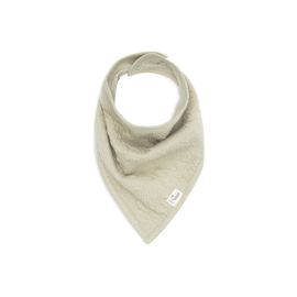 Bavoirs bandana bébé 6 à 18 mois blanc gris taupe . lot de deux. ajustable.