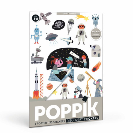 Mon mini poster découvertes en stickers - L'espace - Poppik