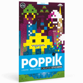 Poster éducatifs avec stickers repositionnables - Pixel art - Poppik